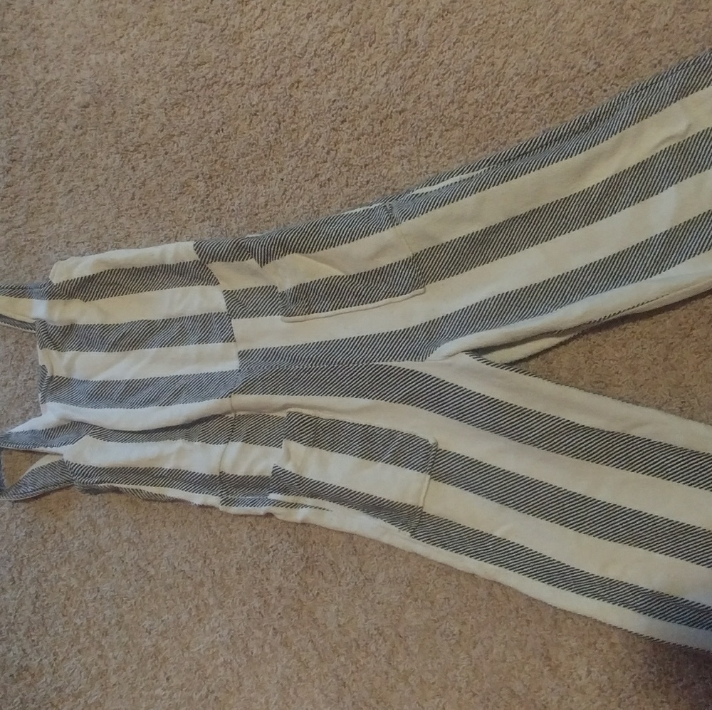 ASOS STRIPED STRAIGHT NECK JUMPSUIT